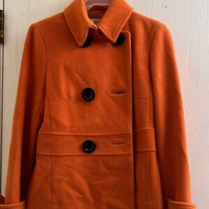 Talbots Vibrant Orange Pea Coat